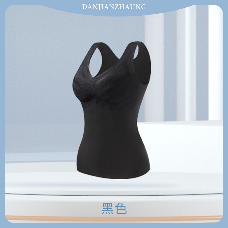 Picture of Seamless thermal underwear women's vest with chest pad fleece-lined thickened bodybuilding tight bottoming autumn and winter factory wholesale