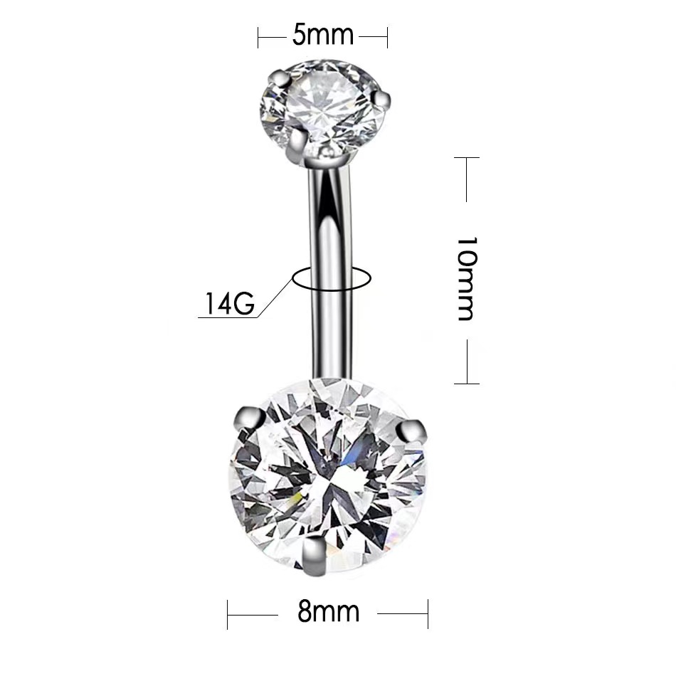 Picture of Cross-border diamond-encrusted zircon navel ring navel nail piercing jewelry factory wholesale