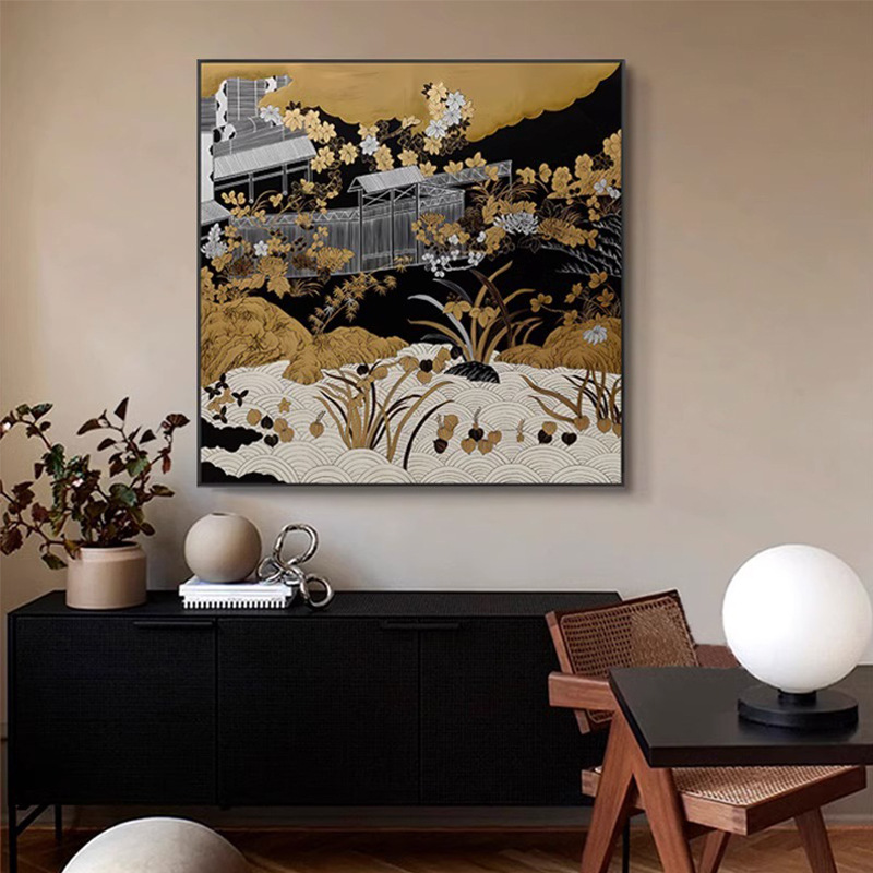 Picture of Xianting Small Courtyard French Middle-style Art Living Room Decorative Painting Retro New Chinese-style Mountain Wild Hanging Painting Entrance Murals