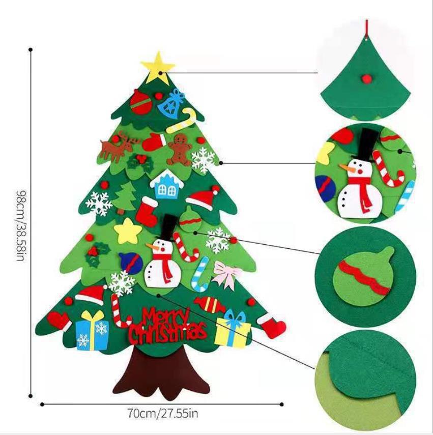 Cross-Border Felt Christmas Tree Calendar Holiday Pendant Christmas Decoration DIY Supplies Handmade