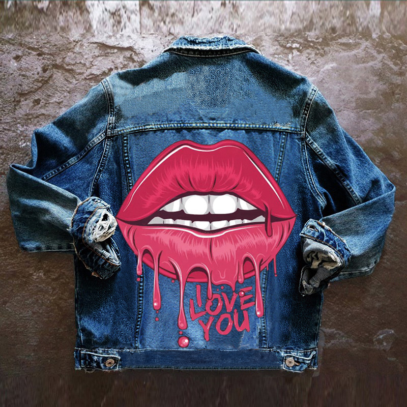Picture of 1494 * European and American big lips fashion casual teenage denim coat women Amazon ebay new women's jacket