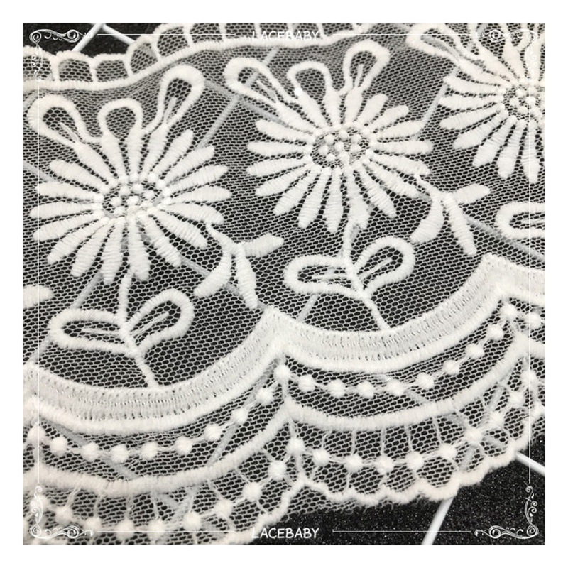 Mesh Lace Cloth Water Soluble Milk Silk 12cm Embroidery Lace Belt in stock Embroidered Garment Lace Accessories