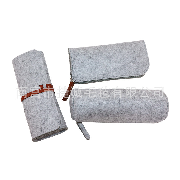 Picture of Creative Gift Bag Felt Pencil Bag Large Capacity Felt Stationery Pen Bag Can Be Added with Logo Fashionable Zipper Pen Cover Pencil Bag