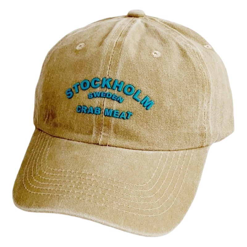 Letter Rubber Washed Baseball Cap Women's Cotton Soft Top Old Parent-child Hat Casual All-match Men's Cap Trendy