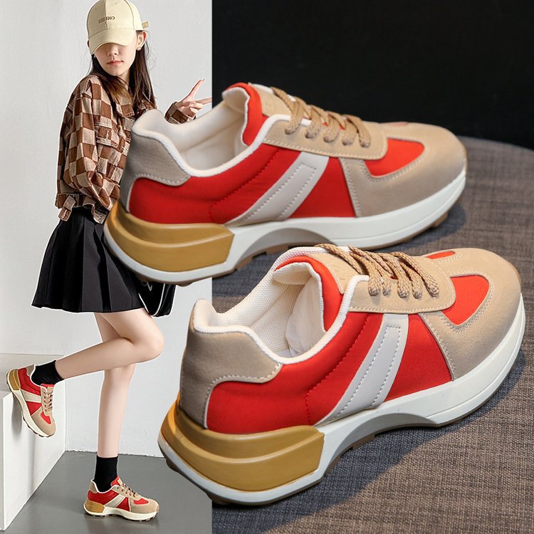 2025 Spring New Student Running Sports Versatile Height Increasing Dad Shoes Ins K-Style Lightweight Forrest Gump Shoes for Women
