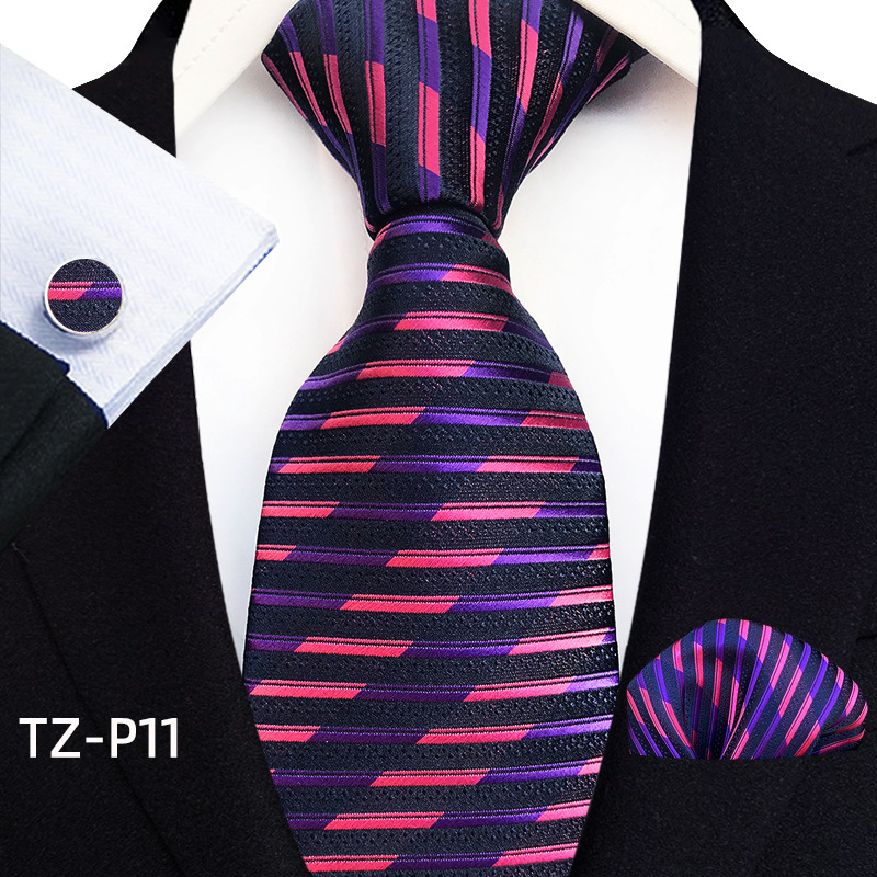 Picture of New tie men's business banquet formal dress wedding pattern green hand tie polyester jacquard fabric wholesale