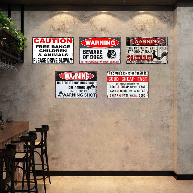 Picture of Cross-Border Hot-Selling Retro Warning Signs No Smoking American Iron Paintings Art Home Posters Decorative Paintings
