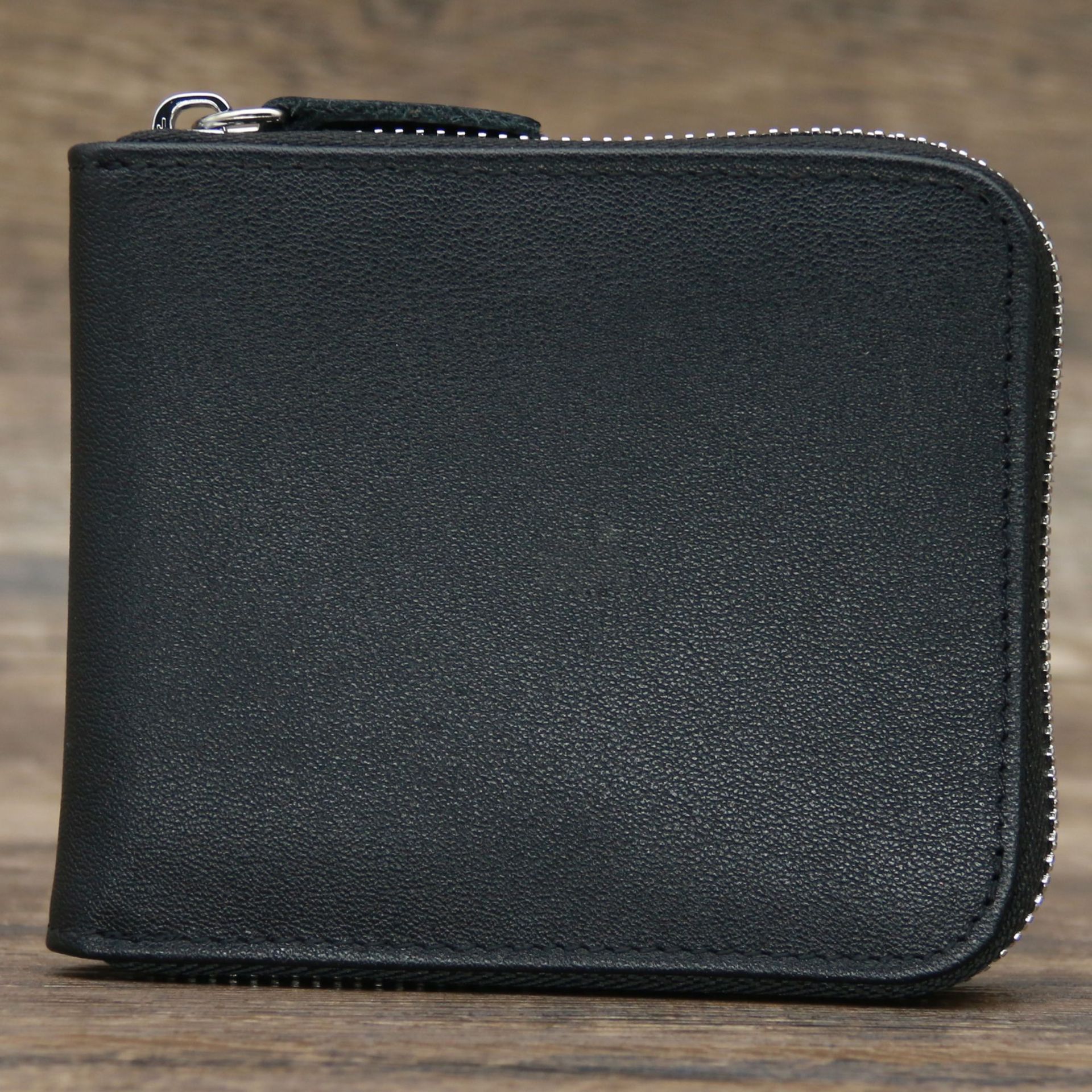 Picture of 9039 Short Wallet Men's Genuine Leather Wallet Crazy Horse Leather 80% off Wallet Card Holder Black Zipper Coin Wallet
