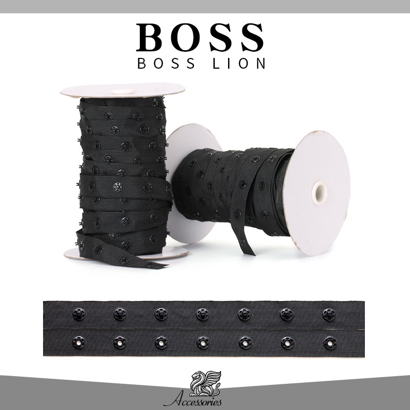 Snap strap webbing buckle plastic snap buckle baby clothes curtain black white color press dark buckle factory outlet