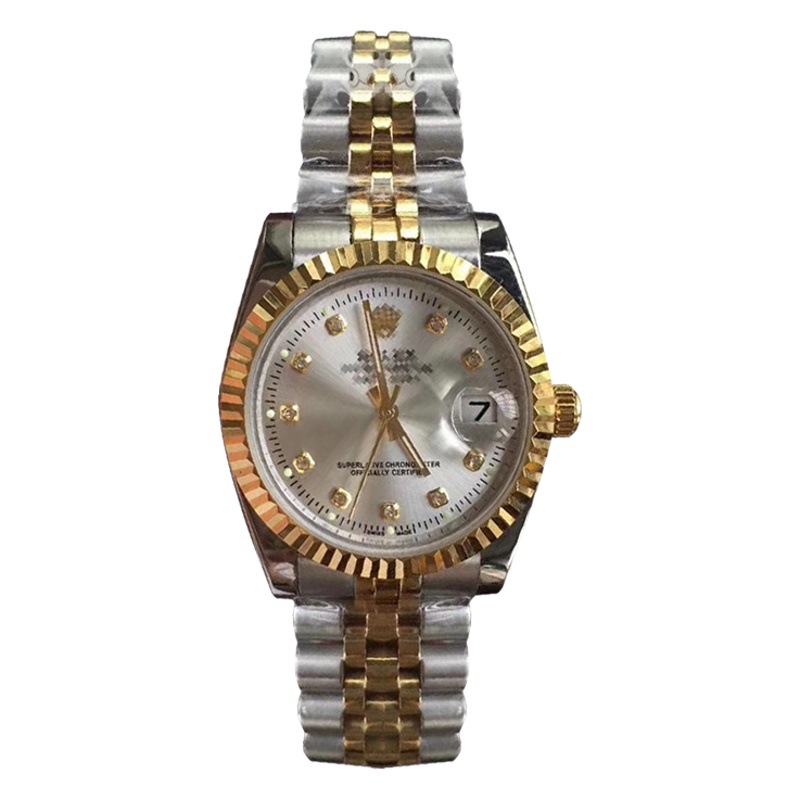 AliExpress log room gold diamond blue log 904 fine steel five baht steel band mechanical watch men's watch