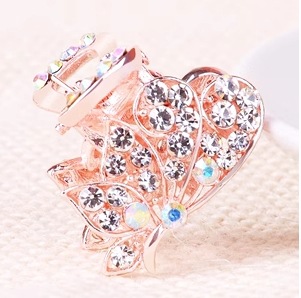 Picture of New small size Grab Clip Hair Clip Hair Clip Adult Bangs Hair Clip Children Top Clip Electroplated Rhinestone Elegant Hair Accessories Headdress