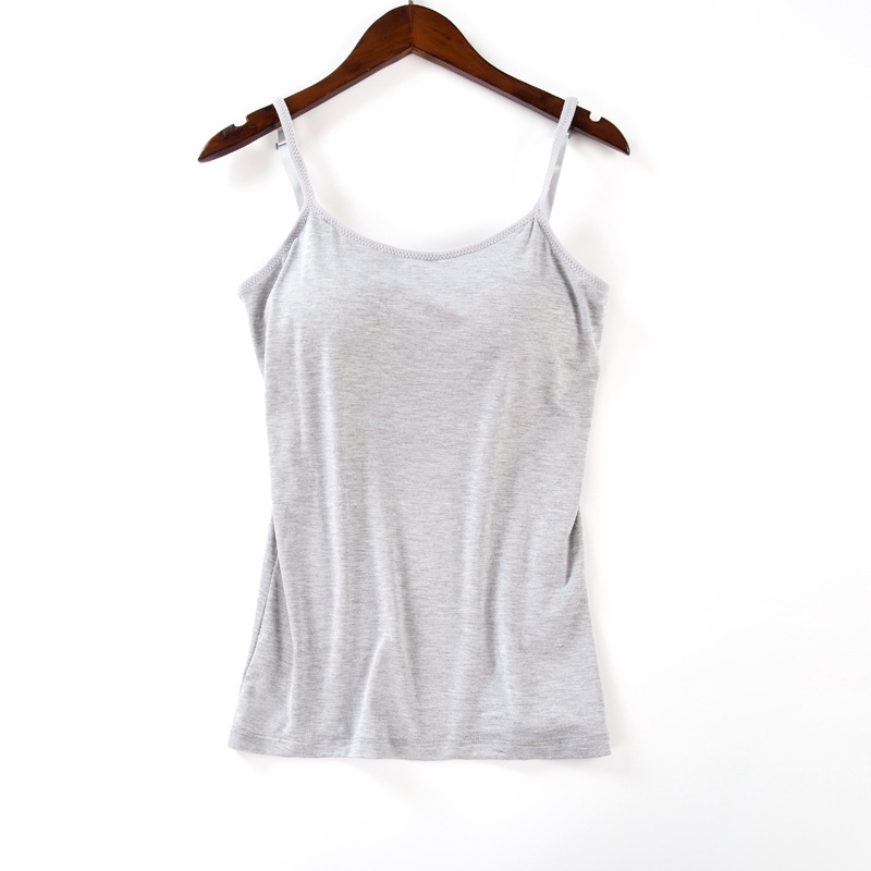 Picture of Modal Fixed Cup Camisole Women's Belt Chest Pad Thin Inner Small Strap Outer Wear Women's Undershirt Underwear