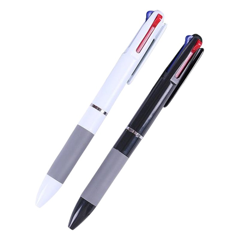 Picture of New Creative Press Three-Color One-Piece Ballpoint Pen Advertising Pen Simple and Good-Looking Press Multi-Color Ballpoint Pen Wholesale