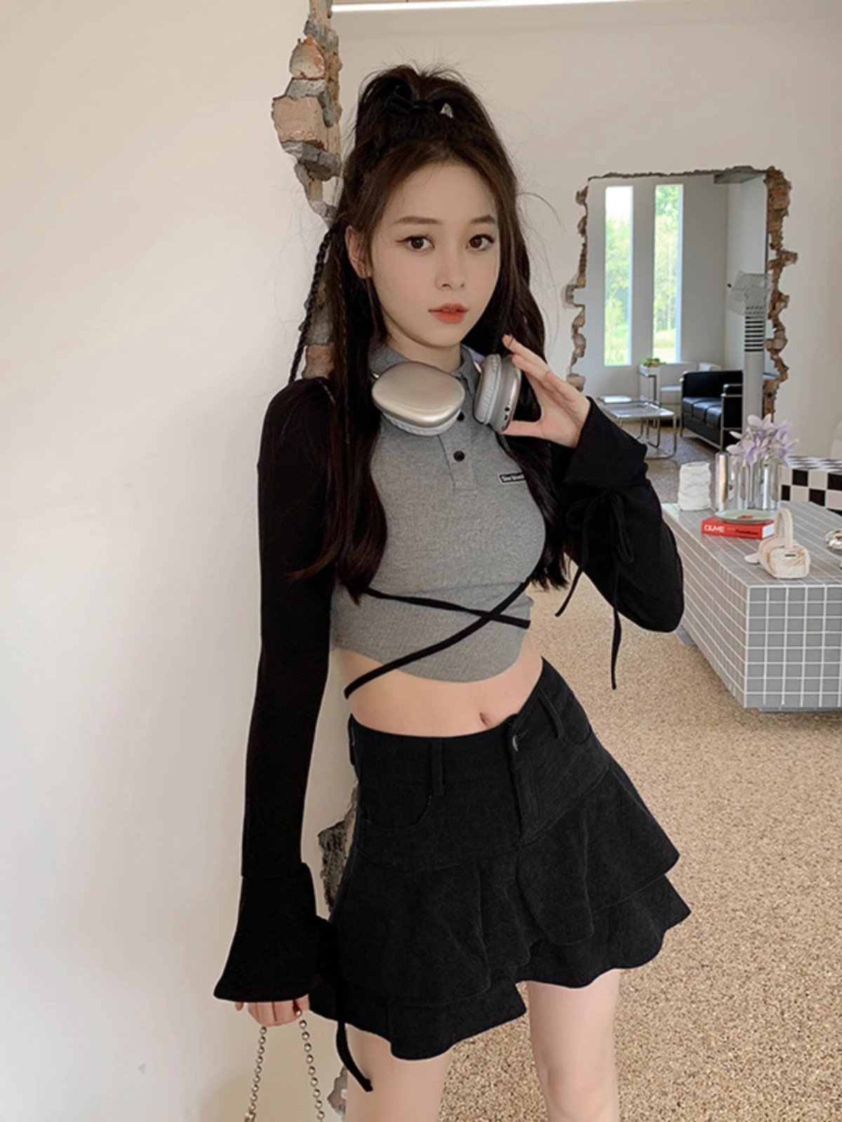 Corduroy Skirt Women's Autumn and Winter 2024 New High Waist Slimming Hip A- Line Short Skirt Small One-Step Skirt