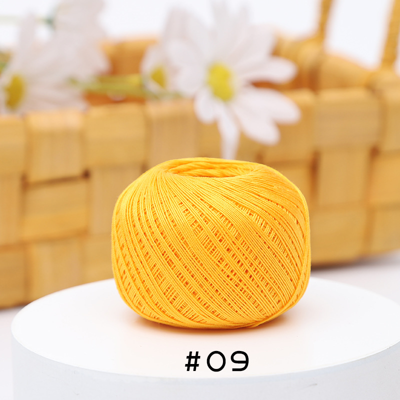Picture of Warm Color No.10 Lace Strongly Twisted Mercerized Pearl Egyptian Long-staple Cotton Handmade Micro-hook Hand-bow Ball 20g Wool Ball