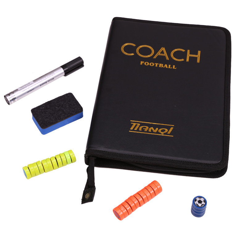 Picture of Two-fold zipper coach sand table tactical plate football basketball tactical board folding magnetic belt zipper PU leather