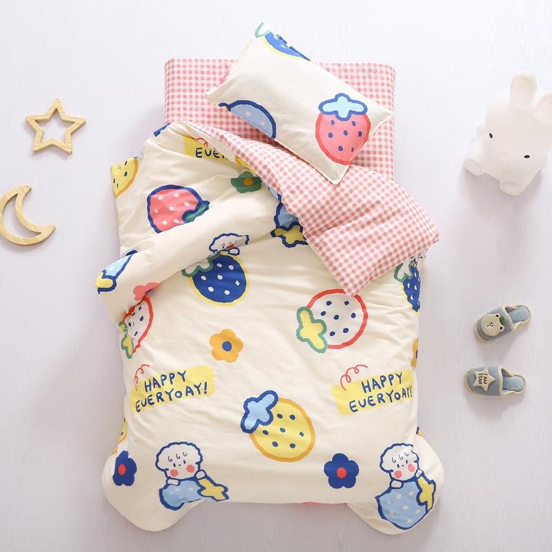 Picture of Kindergarten Quilt Three-Piece Set Baby Nap Quilt Children's Cotton Six-Piece Set Removable and Washable Cartoon Quilt for Summer