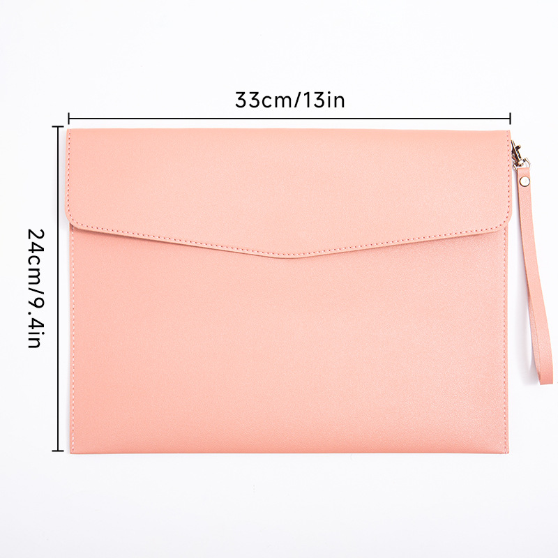 Picture of A4 leather file bag thickened file bag waterproof data bag business briefcase bill storage bag custom logo
