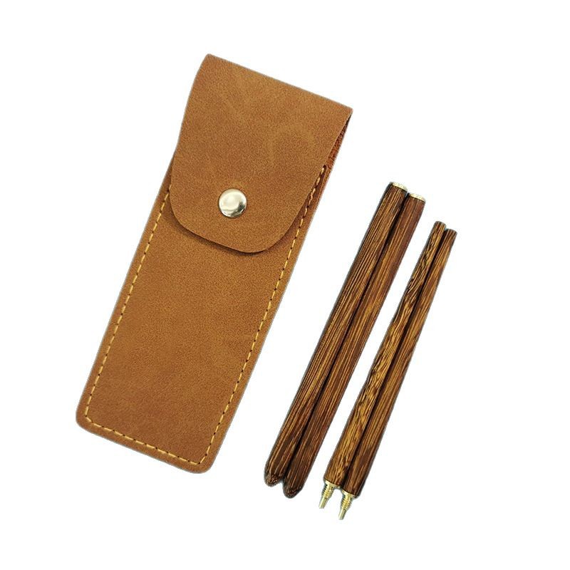 Picture of Amazon New Folding Chopsticks Storage Case Outdoor Chopsticks PU Leather Case Portable Stretchable Chopsticks Leather Protective Case