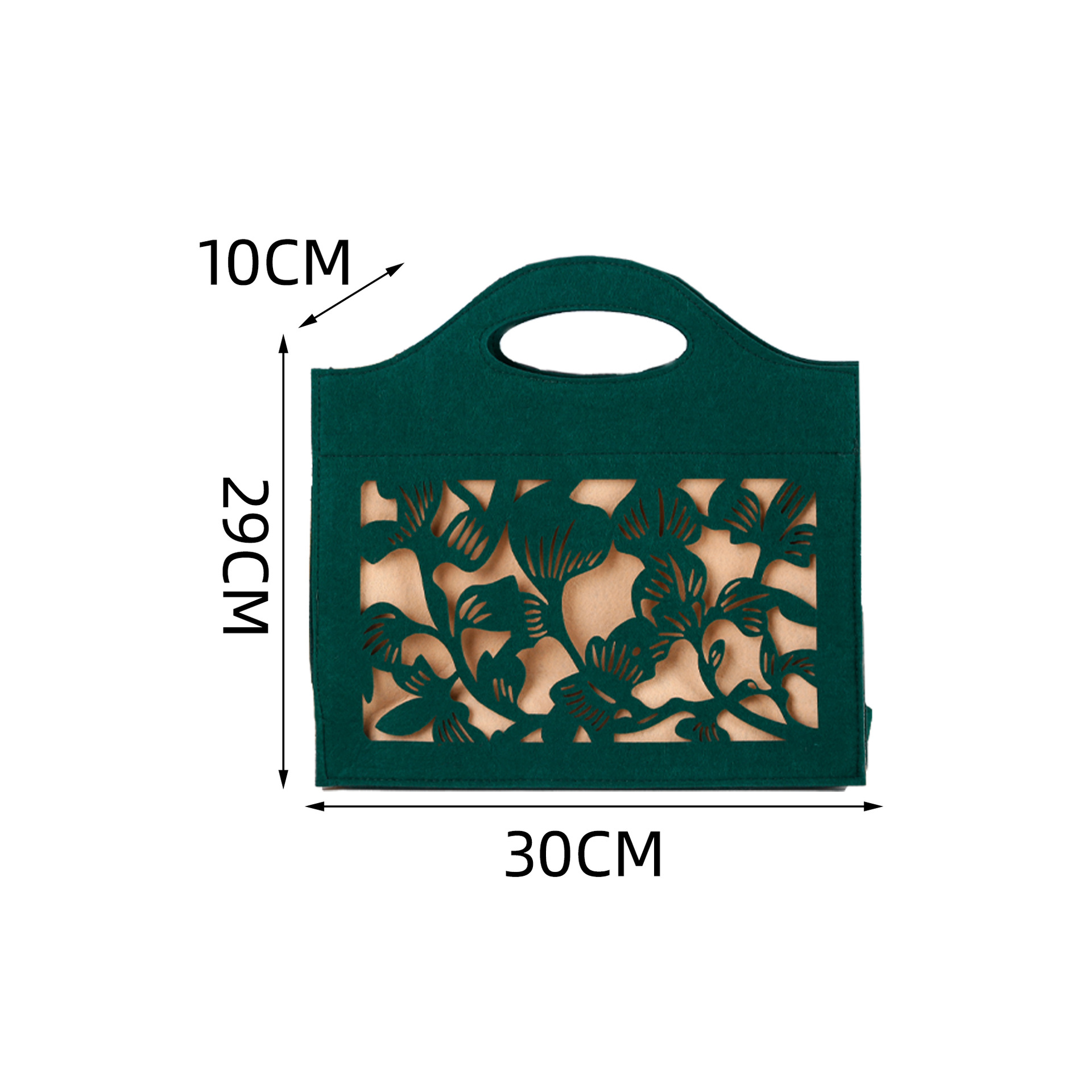 Picture of New Chinese-Style Felt Tote Bag, Large Capacity, Hollow-Out Design, National Style Felt Storage Bag
