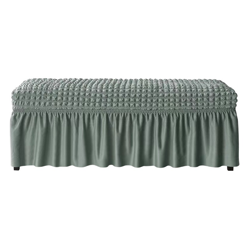 Cross-border simple thick chair cover bubble grid long sofa pedal cover rectangular elastic skirt cover wholesale