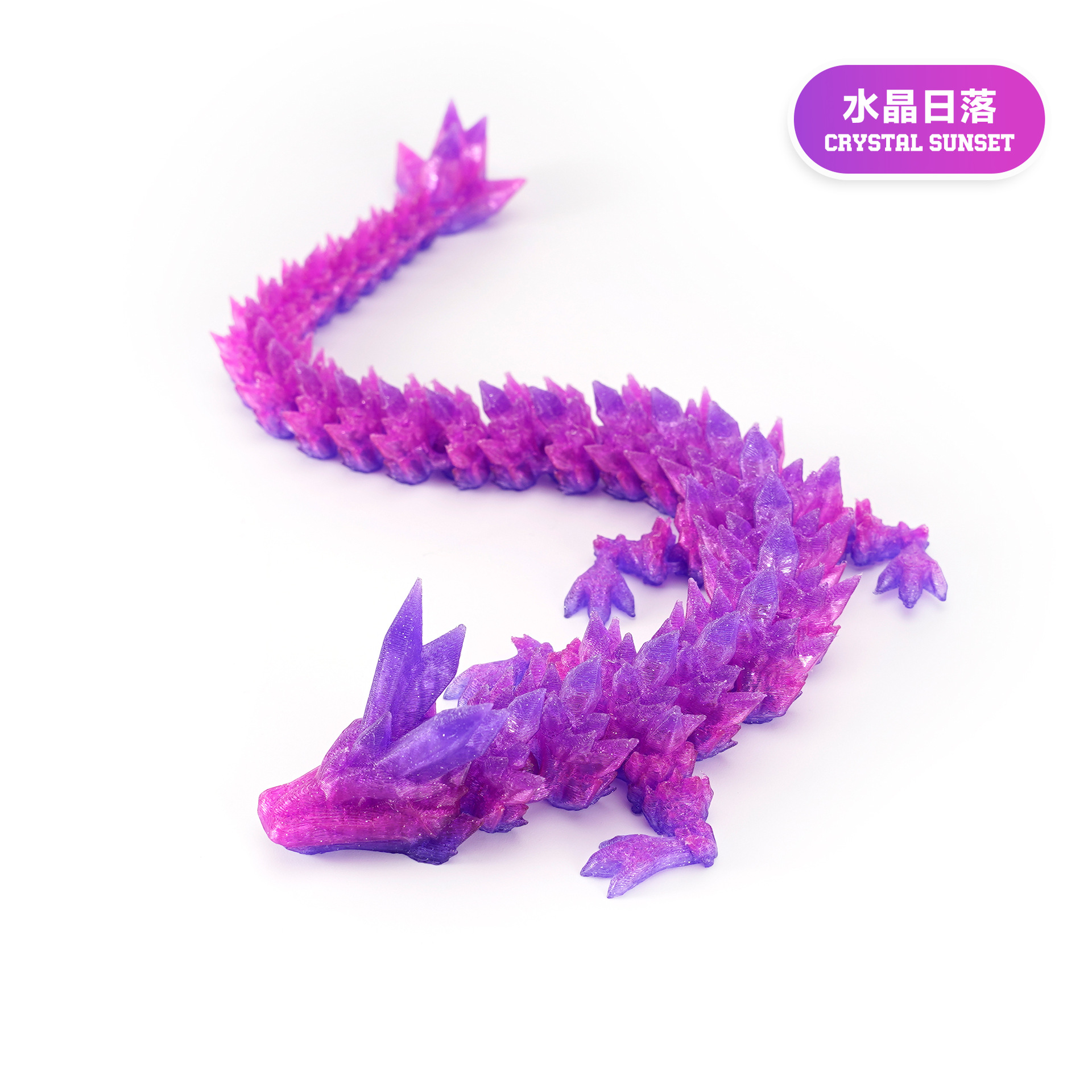 Picture of 3D printing cross-border hot selling ornaments joint movable Crystal Gem dragon ornaments hand-made suit dragon decoration