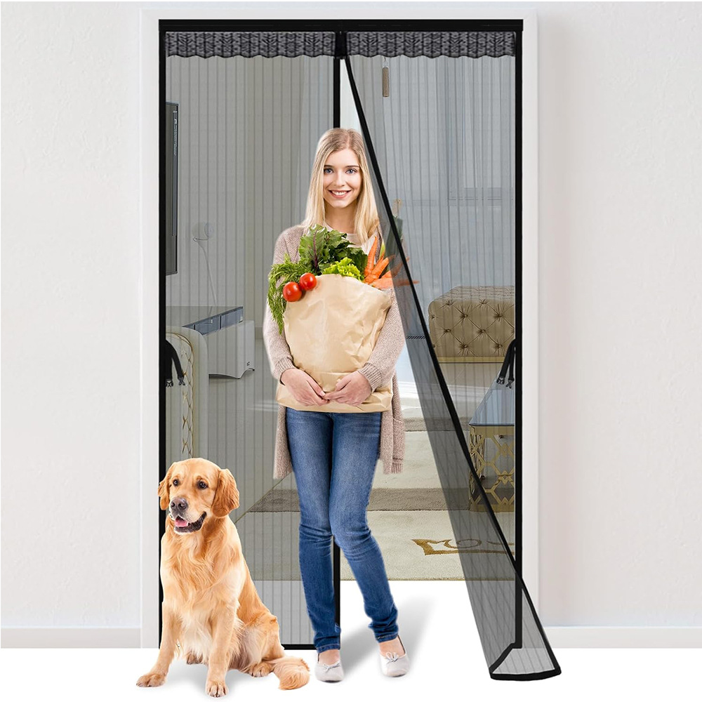 Magnetic Door Curtain with Magnetic Strip, Anti-Mosquito Door Curtain, Magnetic Soft Mesh Anti-Mosquito Net, Handmade Magnetic Anti-Mosquito Net for Kitchen