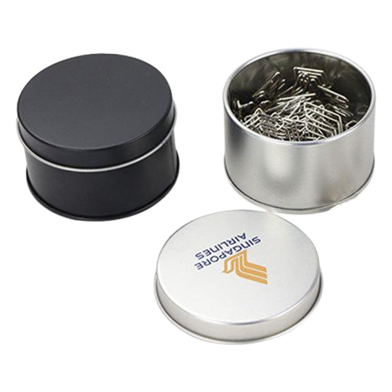 Round Tinplate Box Paperclip Sports Bracelet Watch Electronic Products Tinplate Can Iron Box Packaging Customization