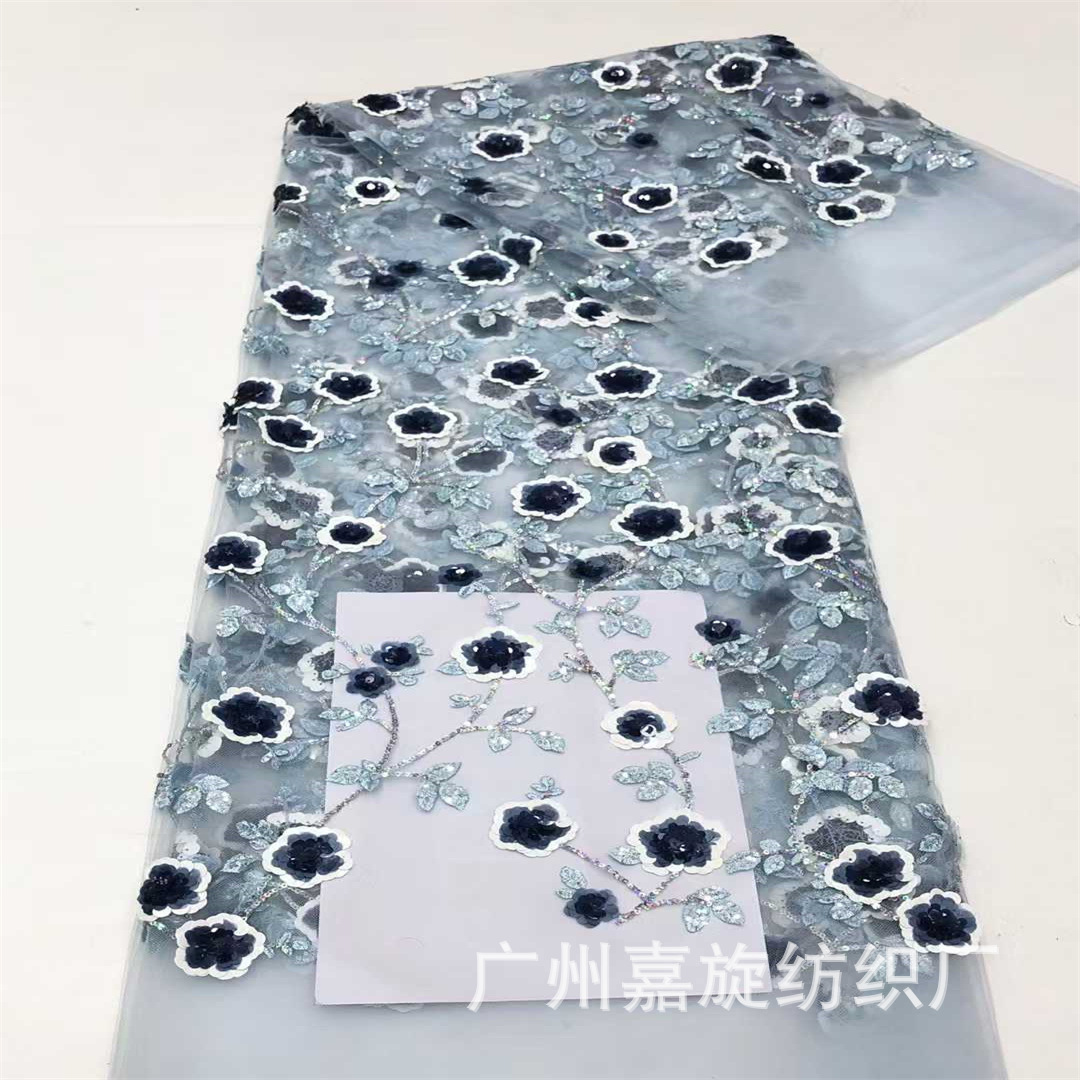 Laminates Plum Blossom Branches Sequins Embroidered Cloth French Middle East Embroidered Dress Wedding Dress Cheongsam Performance Clothing Fabric lace