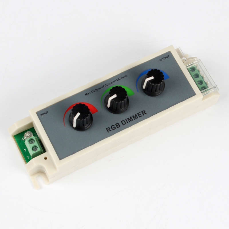 Picture of Dimmer RGB knob dimming LED brightness adjustment red, green and blue single three-way controller 12-24V