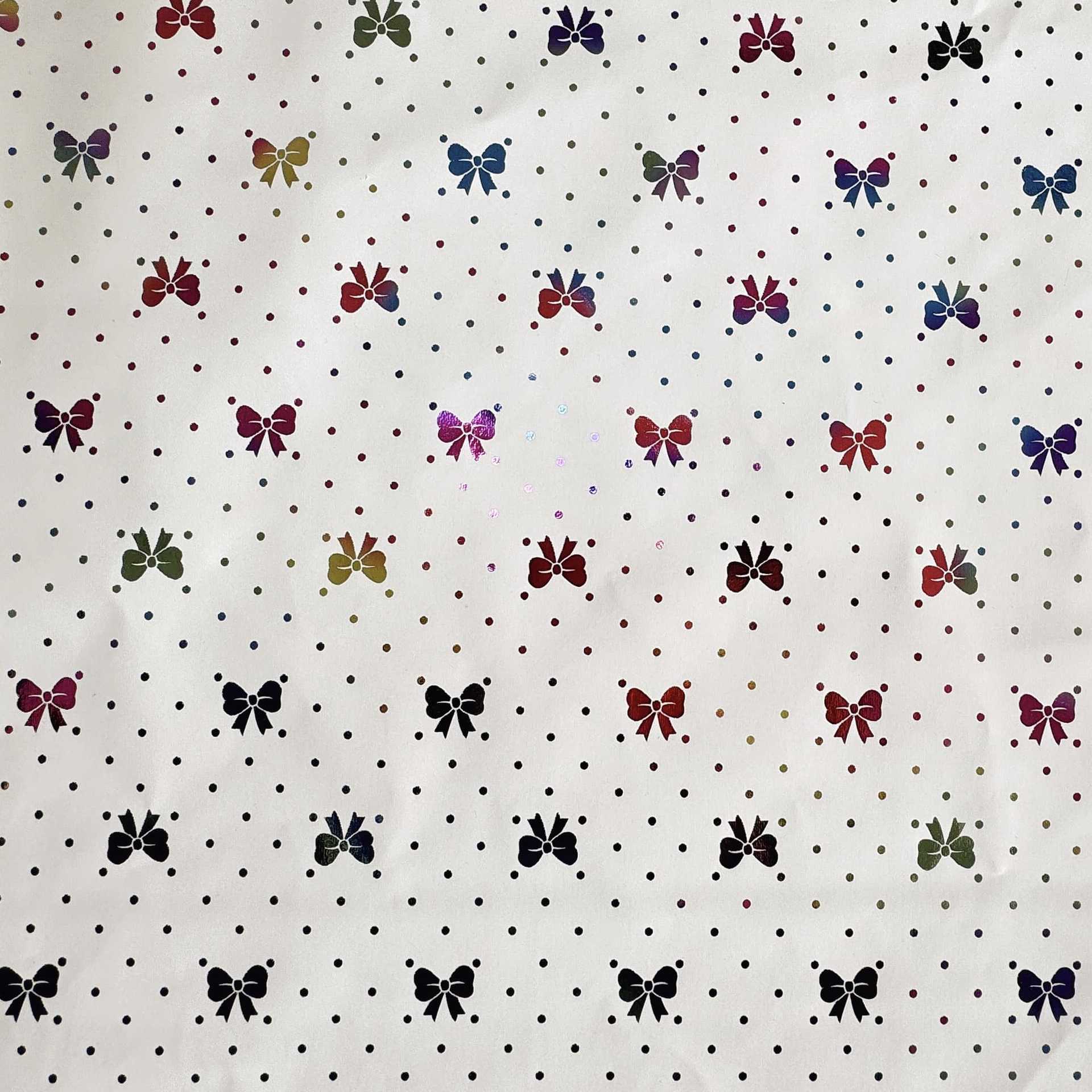 In-Stock 0.7 Hot Stamping Frosted Pu Faux Cotton Velvet Bottom Colorful Hot Stamping Bow Leather Shoes Bags Artificial Leather