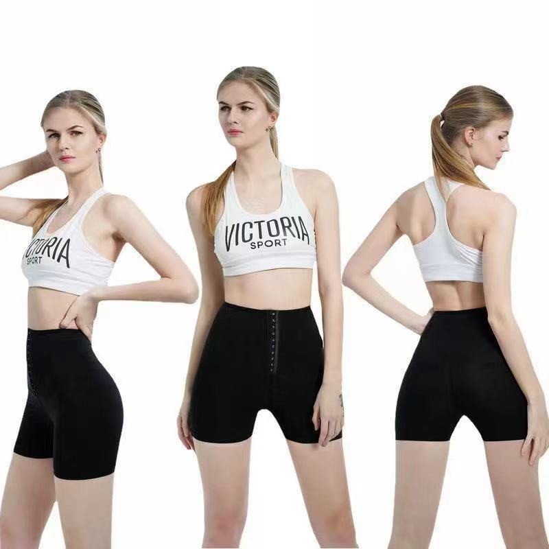 Cross-Border Sports Tummy Control Shorts Women's High Waist Warm Waist Training Body Shaping Trousers Waist Thickened Buttoned Sweat Pants
