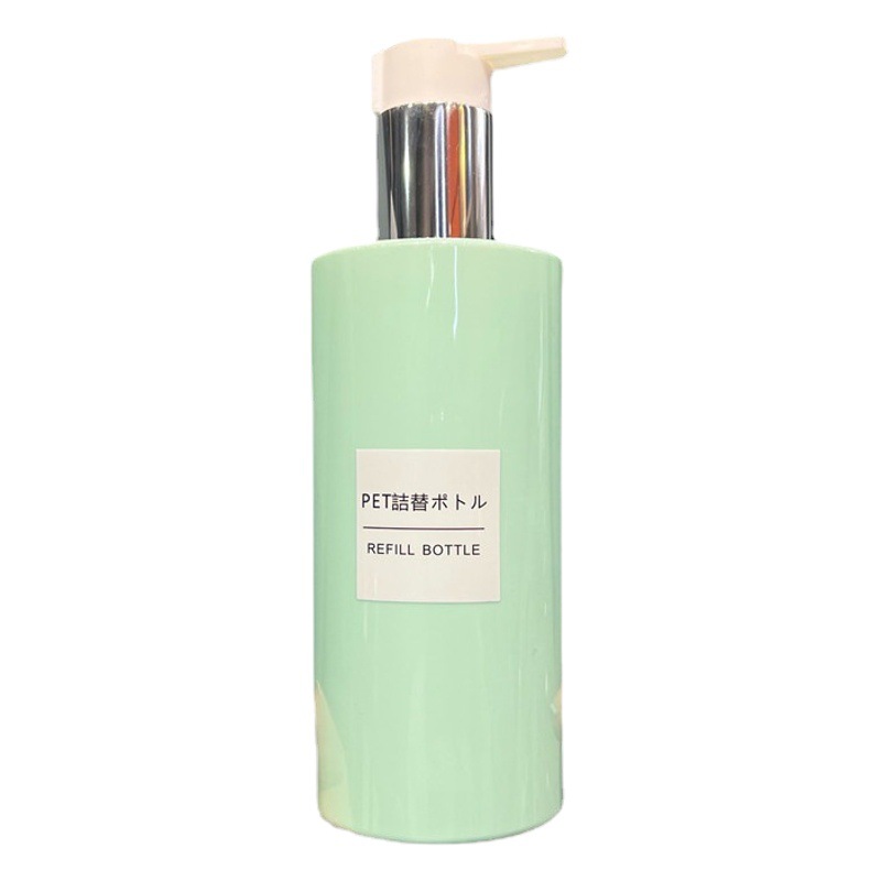 300ml flat shoulder straight round emulsion bottle PET plastic washing container packaging bottle