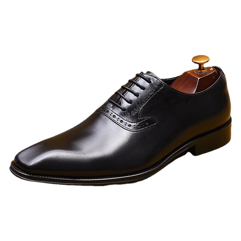[vip for] British men's business dress shoes leather pointed Oxford shoes men's wedding groom shoes