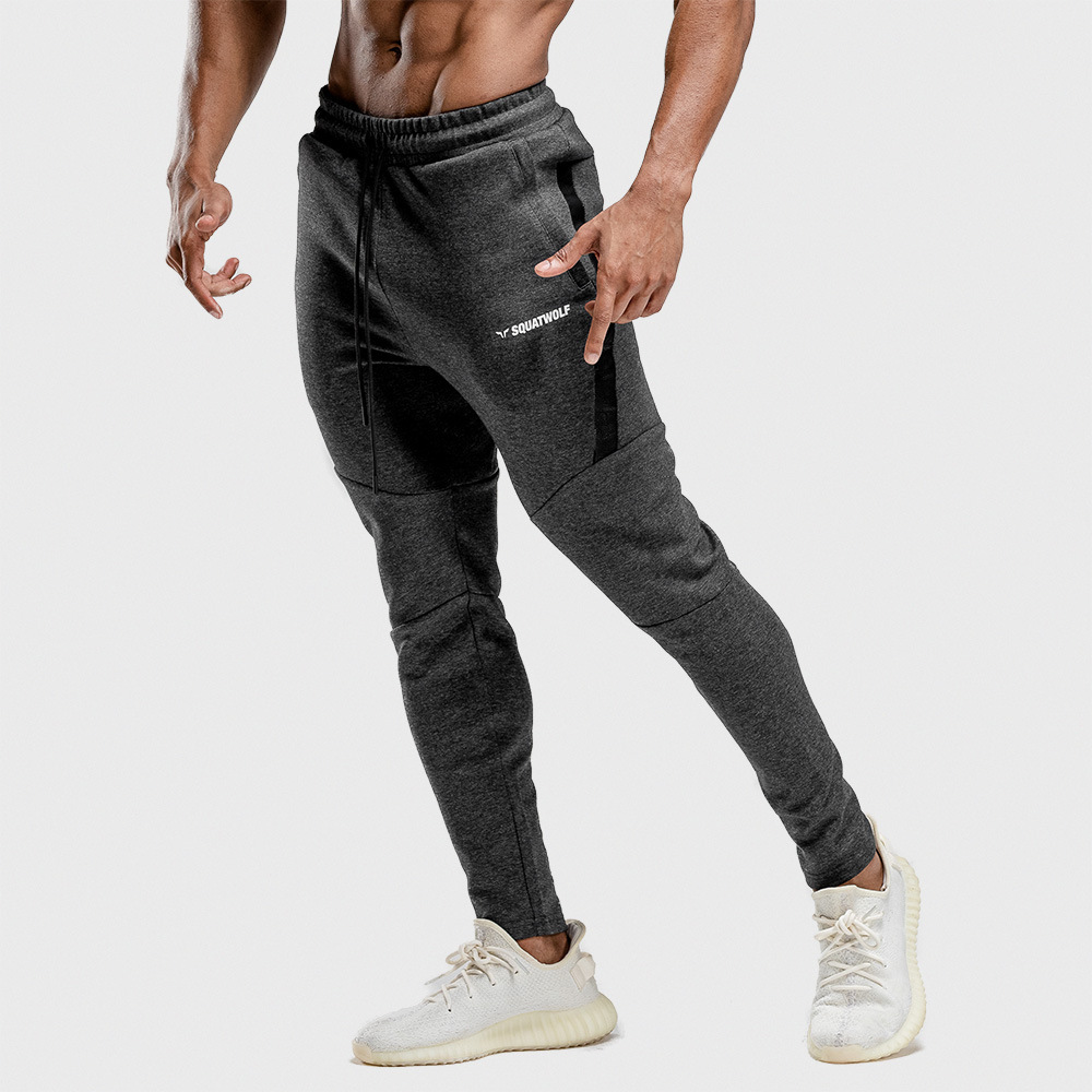 Muscle Cross-border Blank Sports Fitness trousers Men's Brothers Cotton Slim-fit Casual Leggings European and American trousers