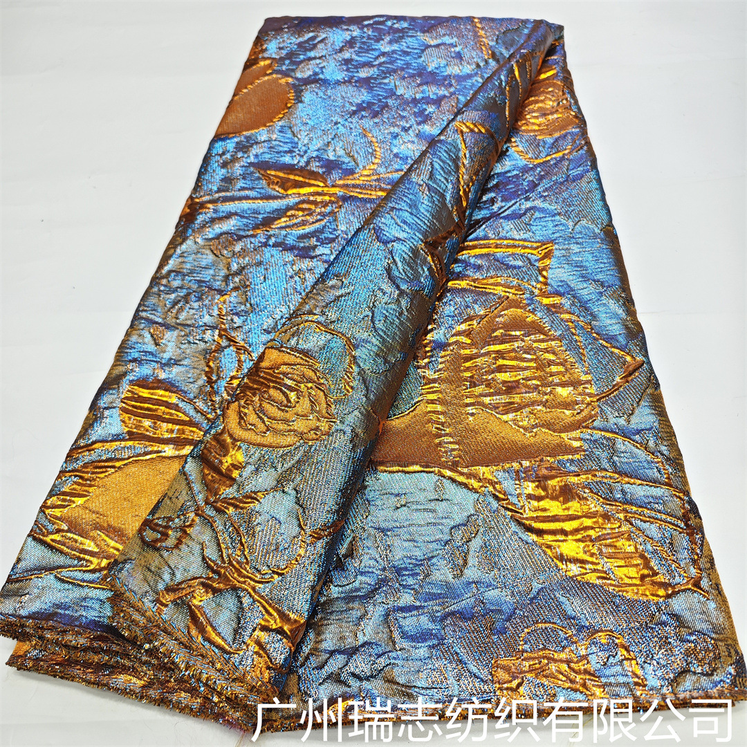 New three-dimensional European fashion jacquard fabric spring and autumn dress yarn-dyed brocade dress embroidered fabric Brocade