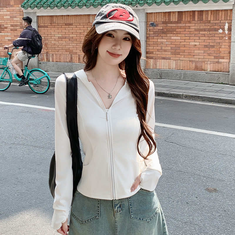 Picture of H829 Pocket Summer Outdoor Ice Silk Sun Protection Clothing New UV Protection Sunshade Lightweight Skin Clothing Sun Protection Clothing