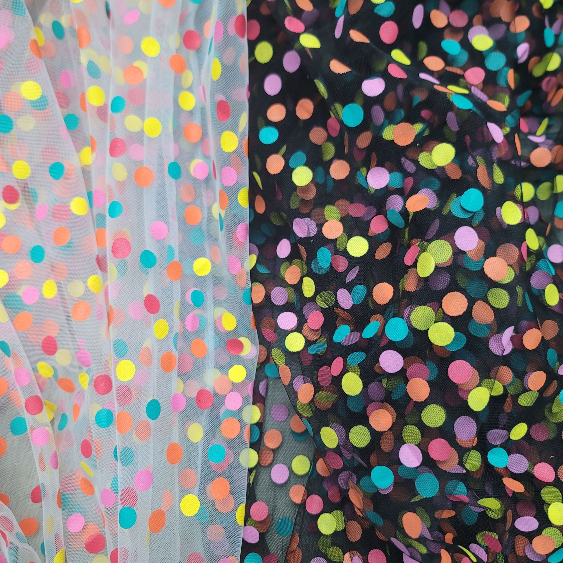 Mesh fabric colorful dot mesh dress tutu pettiskirt DIY hair accessories doll yarn embroidered fabric