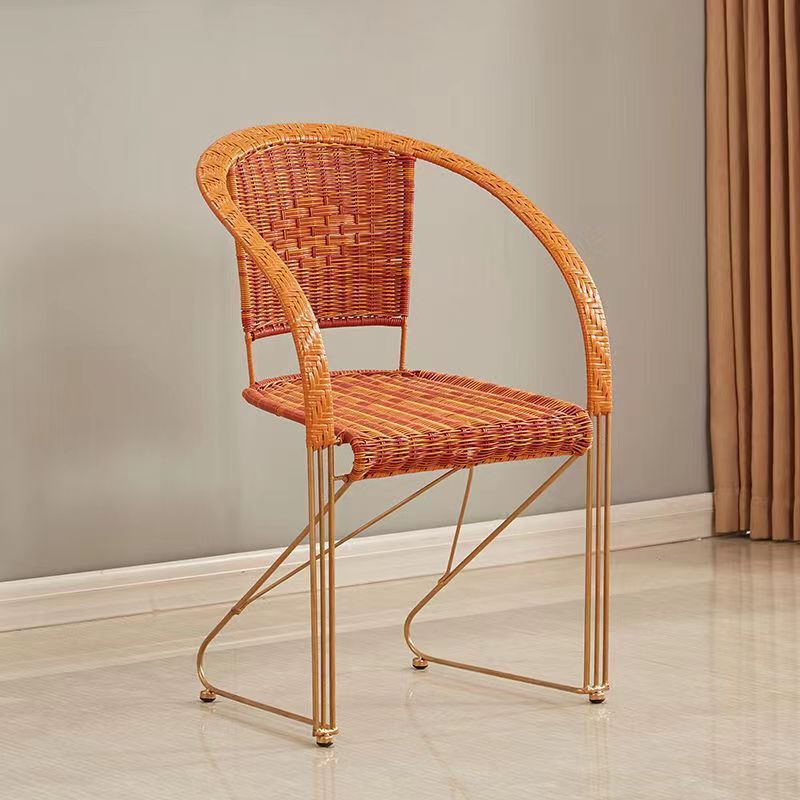 Rattan chair office chair for the elderly with steel bar elastic breathable rattan chair reinforced hand-woven computer