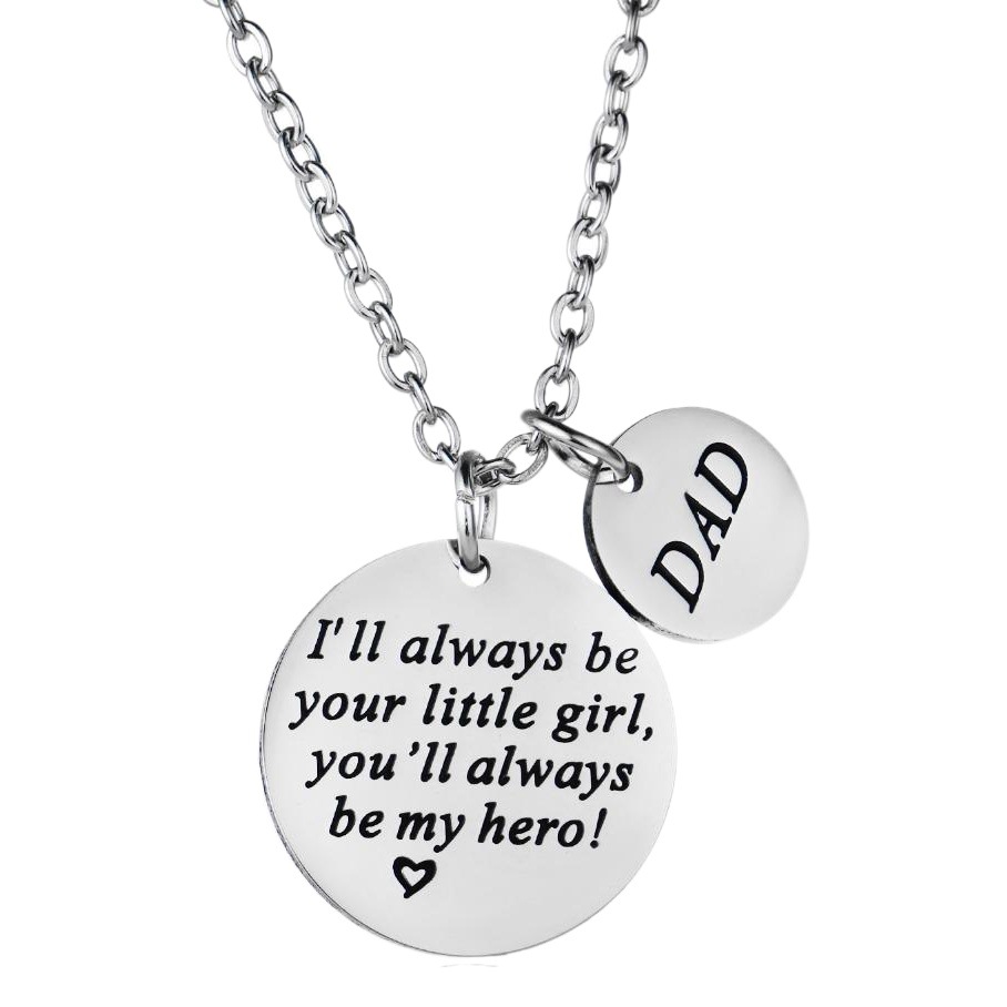 I'll always be your little girl father's day stainless steel keychain