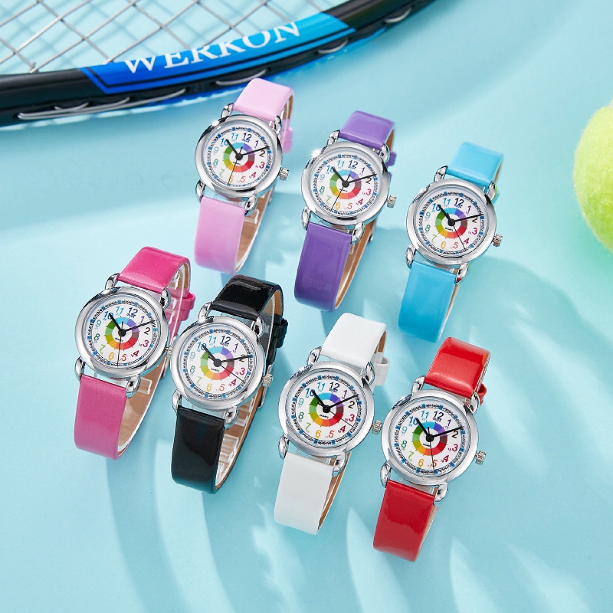 Children's Watch Boys' Female Pupil Pointer Digital Character Life Waterproof Watch