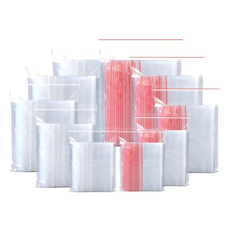 Transparent Thickeneded Fresh-Keeping Ziplock Bag Pe Seal Bag Clip Chain Sub-Packaging Seal Bag Large and Small Storage Packaging Bag Wholesale