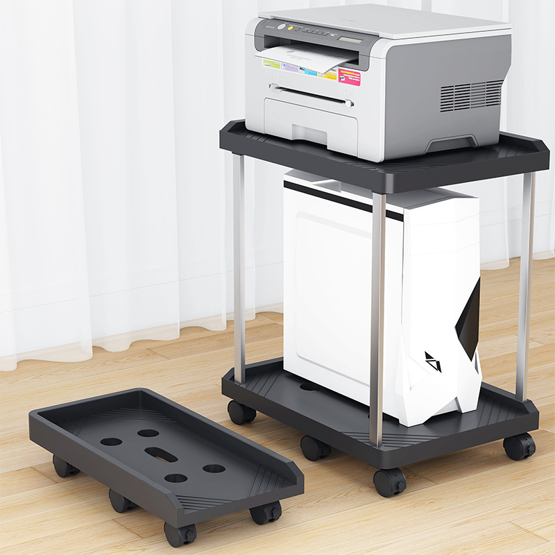 Large Computer Host Bracket Brake Mobile Base Multi-Layer Storage Universal Desktop Chassis Printer Storage Rack