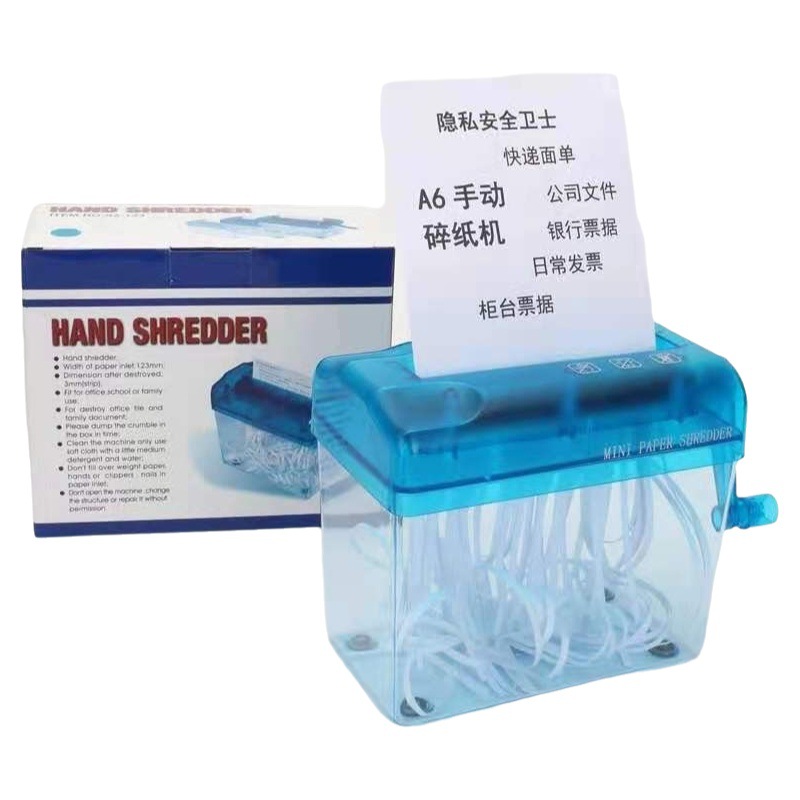 Office Desktop Portable Mini Manual Paper Shredder Small Household Silent Paper Shredder Hand Paper Shredder