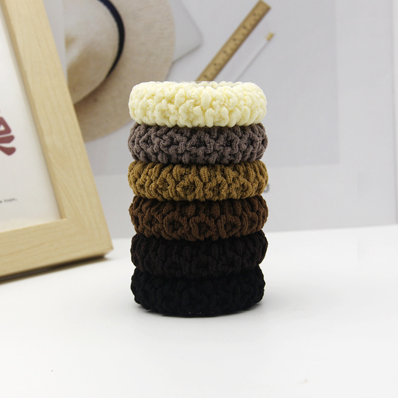 Picture of THICK THICK high elastic towel ring color seamless hair ring ponytail hair rope hair rope does not hurt hair rubber band for women
