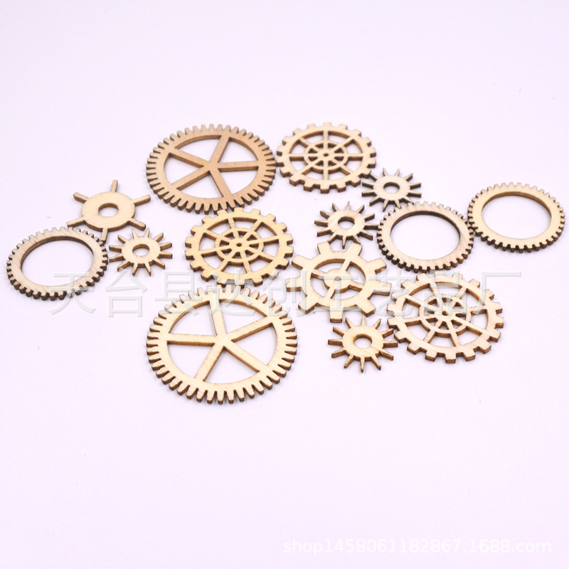 Wooden Cartoon Mechanical Gear Wood DIY Children's Puzzle Handmade Graffiti Sticker Wood 36/Pack