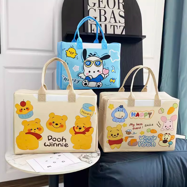 Cartoon Felt Bag Travel Large Capacity Handbag Fashionable Exquisite Cute Bag Student Storage Bag Handbag