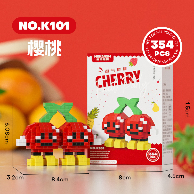 Picture of [Wholesale generation] Strawberry fruit doll micro-particle building blocks toy 61 ornaments compatible with Lego gifts