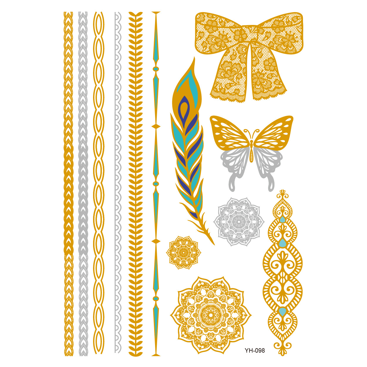 Picture of Bronzing tattoo stickers manufacturers in stock wholesale waterproof tattoo stickers fashion tattoo stickers