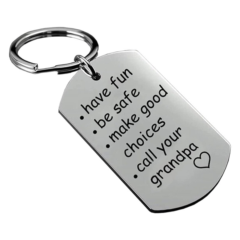Amazon hot selling Father's Day Mother's Day gift lettering DAD military brand stainless steel keychain pendant tag
